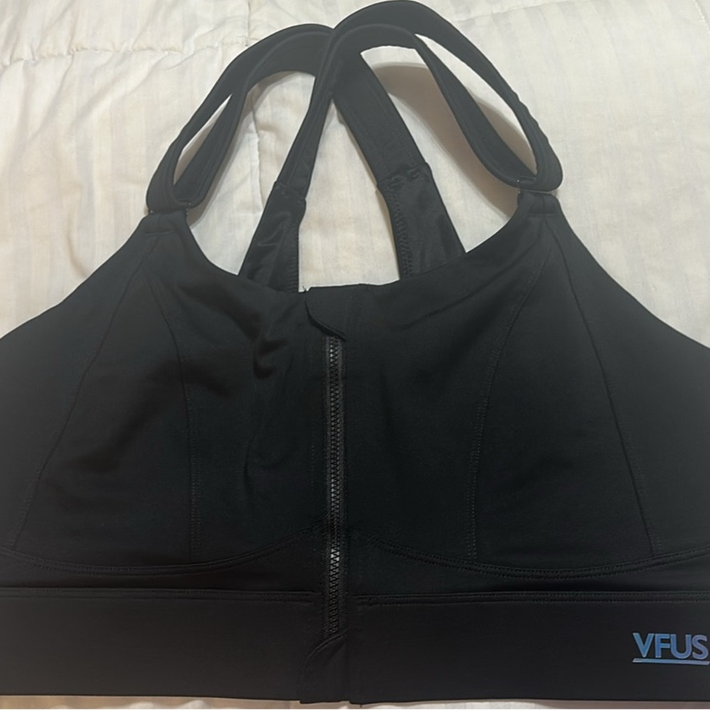 Black Zip-Front Sports Bra